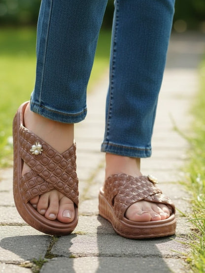 Soft Cushioned-Pearl Comfort Women's Slippers